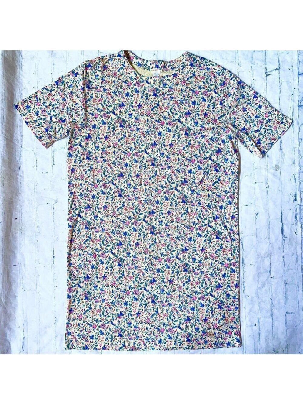 Pristine Vintage 1990s Women’s XL Lands’ End Floral Cottagecore Cotton SS Dress
